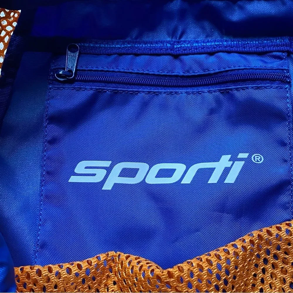 Sporti Equipment Mesh Swim Athletic Sport Backpack Orange & Royal Blue